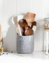 AISBUGUR Large Grey Ceramic Utensil Holder, 7.5" H×6.3" W with Non-Slip Cork Base for Kitchen Counter