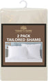 TODAY'S HOME 2-Pack Tailored Bed Pillow Shams, Cotton Blend Design, Standard, Ivory