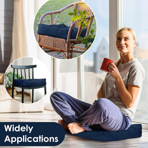 Set 2 4 Inch 21"X21" 2 Pack Giantex of Tufted Patio Cushions, Thick Outdoor Chair Pads, Waterproof and High Elasticity