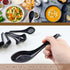 DOERDO 6PCS Japanese Style Soup Spoons - Long Handle for Kitchen Mixing, Baking, Cooking, Black