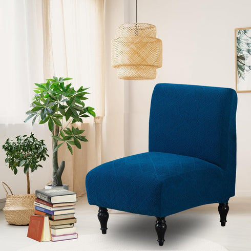 Armless Armless Blue,1PC) Accent Chair Cover Stretch Jacquard Accent Chair Covers Without Arms Washable Slipper Chair