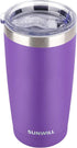 SUNWILL 20 oz Travel Coffee Tumbler, Insulated Mug with Lid, Stainless Steel Cup for Hot and Cold Drinks, Purple