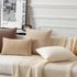 Kevin Textile Decorative Throw Pillow Covers Set of 2, Soft Corduroy Boho Striped Pillowcases for Couch Bed 20x20 Inch