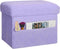 Small Ottoman with Storage, Folding Soft Fur Storage Foot Rest Stool with