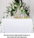 ShinyBeauty White Sequin Tablecloth, 60" x 102", Wedding Sparkle Linens, Rectangle Sequin Overlay