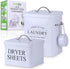 crocri 2 Pack Laundry Detergent Container and Dryer Sheet Holder Dispenser with hermetic seal,Farmhouse Laundry Room