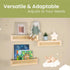 3 Pack, 16 Inch Rattan Wall Shelf Floating Shelves for Nursery, Boho Bookshelf for Baby Room Decor