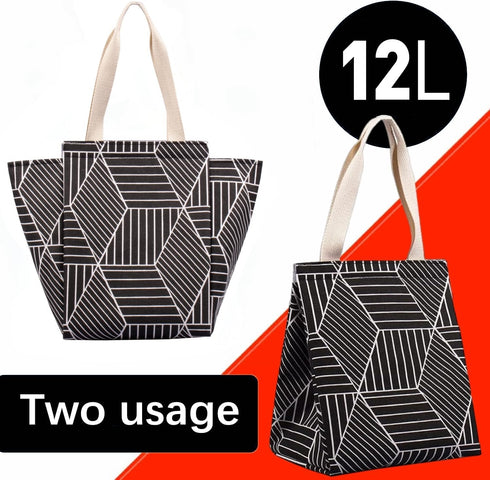 iknoe Insulated Lunch Bag for Women, 9L Foldable Cooler Bag with Pockets, Leakproof & Portable for Picnic, Office,