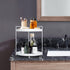 2 Tier Corner Shelf Rack, Kitchen Counter Cabinet Organizer for Makeup, Cosmetic Storage Under Sink for Dresser