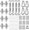 yofit Shade Sail Hardware Kit 5 Inch for Triangle Rectangle Sun Shade Sail Installation, 80 Pcs Stainless Steel