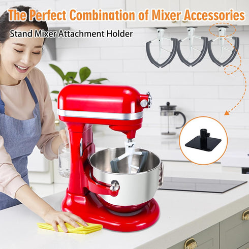Stand Mixer Attachment Holders, Compatible with Kitchenaid Mixer Accessories (Black)