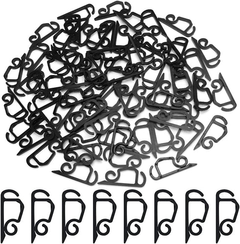 Vikdio 30 Pcs Black Gutter Hooks for Christmas Lights, Holiday Light Clips for Fixing Outdoor String Lights on