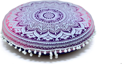 32" ICC Floor Pillows & Cushion Covers, Decorative Hippie Mandala Pouf Pillow Cover Bohemian Seating Meditation Cushion
