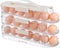 HEMOTON Rolling Egg Holder for Refrigerator - 3 Tiers Automatic Egg Dispenser Organizer for Fridge, 21 Count
