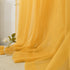 HUTO Gold Yellow Sheer Curtains, 45 Inch Length for Small Windows, 2 Panels, 52 by 45 Inches Long