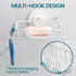 TAILI Soap Bar Holder Dish with Hooks, Shower Soap Tray Saver Suction Cup with Razor Holder for Wall, Rustproof