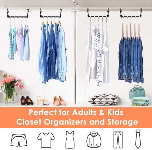 Closet Organizers and Storage, 8 Pack Upgraded Cascading Hangers for Heavy Clothes, Magic Closet Organization