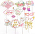 SUNBEAUTY 14 Pcs Tea Party Photo Booth Props, Alice in Wonderland Party Supplies for Garden Party Bridal Shower