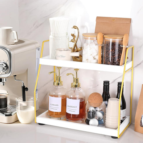 DWTS Accessories,2 Countertop,Syrup Coffee Bar Accessories,Coffee Station Organizer with Multi-Functional,CoffeeBar