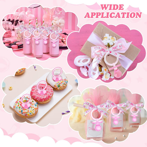 36 Coume Pcs Shower Party Pacifiers Necklace Acrylic Pacifiers Party Favors Charm Necklace for Shower Decorations