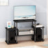 Furinno Tool-Free TV Stand for Entertainment, Black/Grey