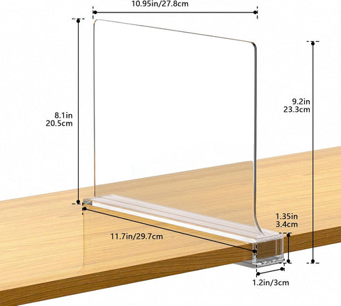 6 Closet Closet Aolloa PCS Shelf Dividers for Organization Acrylic Clear Shelf Divider for Wooden Shelving Suitable