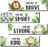 UBLURO 4-Piece Jungle Animals Wall Art - Motivational Wall Decor, Wooden Hanging Prints,