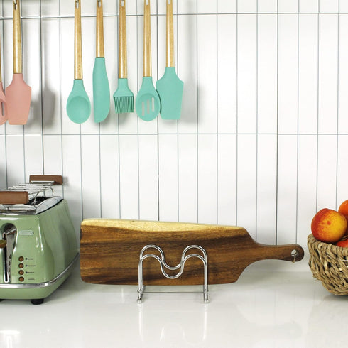 LENITH 304 Stainless Steel Wire Cutting Board Holder, Kitchen Organizer with 2 Sectional Racks