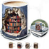 Library Bookshelf Mug, Bookshelf Design Ceramic Coffee Cup with 3D Visual Effect,