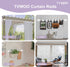 Wrap Around Curtain Rods - White Curtain Rods 28 to 60 Inch, 5/8 Inch Adjustable Blackout Curtain Rod, Aluminum Curtain