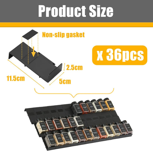 Famhap Spice Drawer Organizer, 36PCS Expandable Seasoning Rack Tray Insert for Kitchen Drawers, Spice Rack Drawer for Spice Jars by Famhap