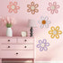 6 Zeyune Pcs Boho Nursery Daisy Flower Wall Art Decor Woven Macrame Wall Pediments Boho Daisy Floral Nursery Art Decor