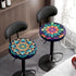 Jeiento Decor,13"-15" Bohemian Stool Covers Green Boho Mandala Round Stool Cushion Cover Elastic Bar Stool Seat
