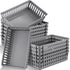 Wenqik Set of 12 Plastic Baskets for Organizing, 10.24 x 6.5 x 2.36 Inch Rectangular Trays for Desk Organization (Grey)