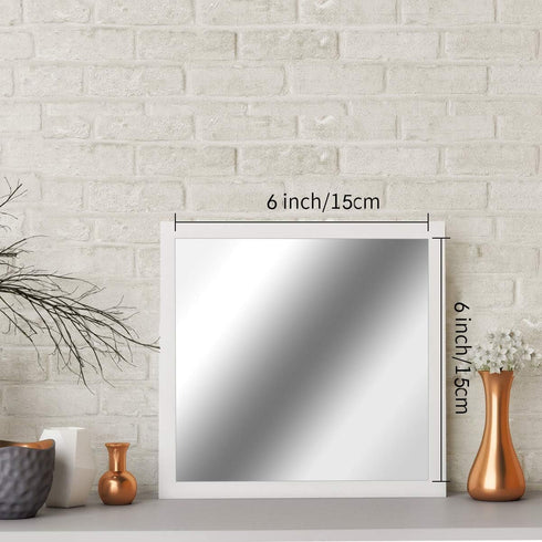 Lamoutor 32 Flexible Mirror Sheets - Self-Adhesive Square Mirror Tiles for Home Decor Wall Stickers