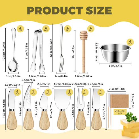 Charcuterie Boards Accessories Charcuterie Utensils Cheese Butter Spreader Knife Set Small Serving Tongs Forks and Spoons Dipping Bowls Honey Dippers Toothpick Flags for Party Platter Making by Mlurcu