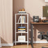 4-Tier BS05BW004 TUTOTAK Corner Shelf, Corner Bookshelf for Small Space, Narrow Display Corner Shelf Stand with Storage