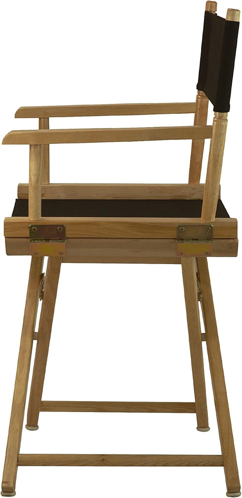 18" Casual Home Director's Chair Natural Frame with Black Canvas