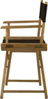 18" Casual Home Director's Chair Natural Frame with Black Canvas