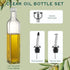 AOZITA 17oz 500ml Clear Glass Olive Oil Dispenser Bottle - Oil & Vinegar Cruet with Pourers and Funnel - Olive Oil