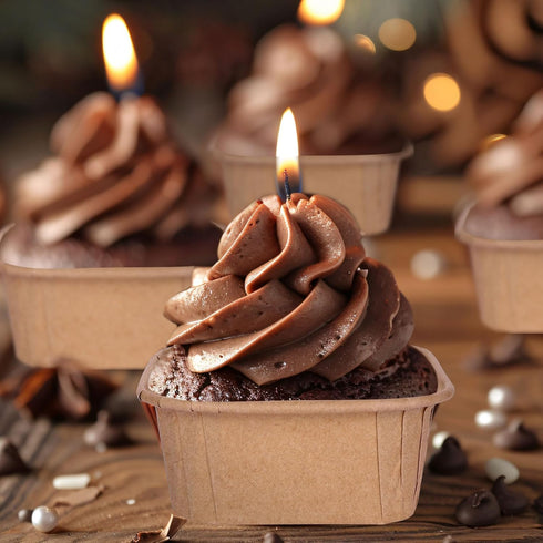 Whaline 100Pcs Parchment Square Cupcake Liners, Natural Color Kraft Paper Baking Cups for Parties
