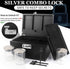Large Black Bamboo Box with Combination Lock, Decorative Storage Box with Detachable Compartment and Jars
