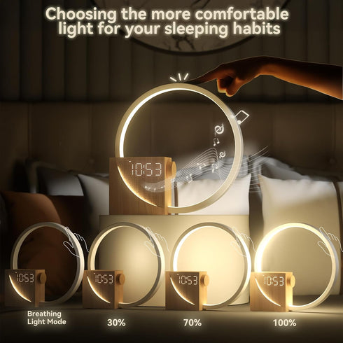 Dimmable 10 Snooze, Vivilumens Sunrise Alarm Clock Sound Machine Nightlight, Gradual Wake Up Light, Digital Clock