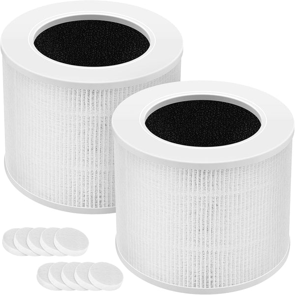 2 Pack Core Mini Replacement Filter for LEVOIT Core Mini Air Purifier, 3-in-1 H13 Grade True HEPA Filter