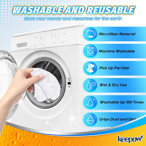 8 Pack KEEPOW Universal Microfiber Cloths for Handheld Steam Cleaner Attachments Compatible with Bissell Steam Shot