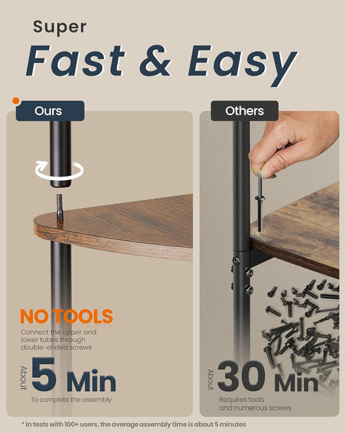 3-Tier 15 10.6 27.8 Inches, ULBC620K01 SONGMICS HOME Superfast Toolless Assembly, Corner Shelf Stand, Corner Standing