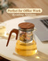 ZENS Magnetic Tea Pot, Enchanted Glass Teapot with Infuser and Magnetic Suction Lid for Mess-Free Loose Tea Diffusers