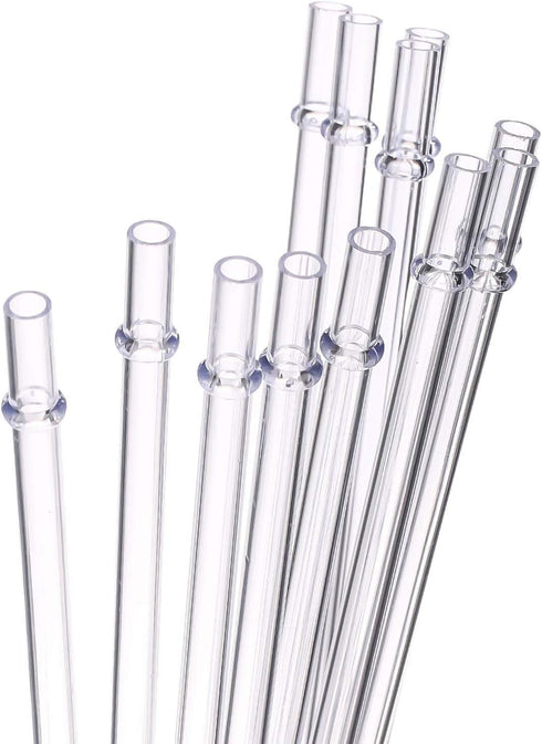 Dakoufish 10 Inch Clear Reusable Thick Plastic Drinking Straws - Set of 12 Pcs for 16 oz & 30 oz Mason Jar Tumblers