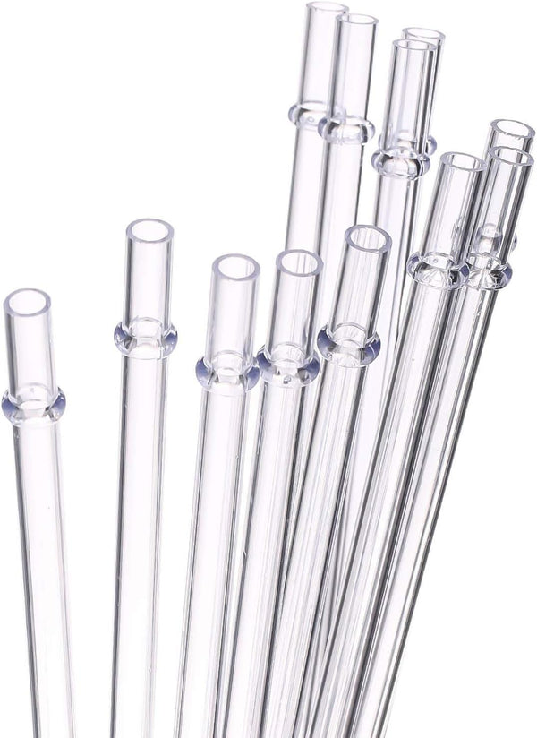 Dakoufish 10 Inch Clear Reusable Thick Plastic Drinking Straws - Set of 12 Pcs for 16 oz & 30 oz Mason Jar Tumblers