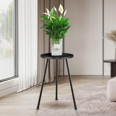(11.8"x20") KINNARY Tall Plant Stand, Mid Century Wood Indoor Plant Stand Black Plant Table for Flower Pots, Metal